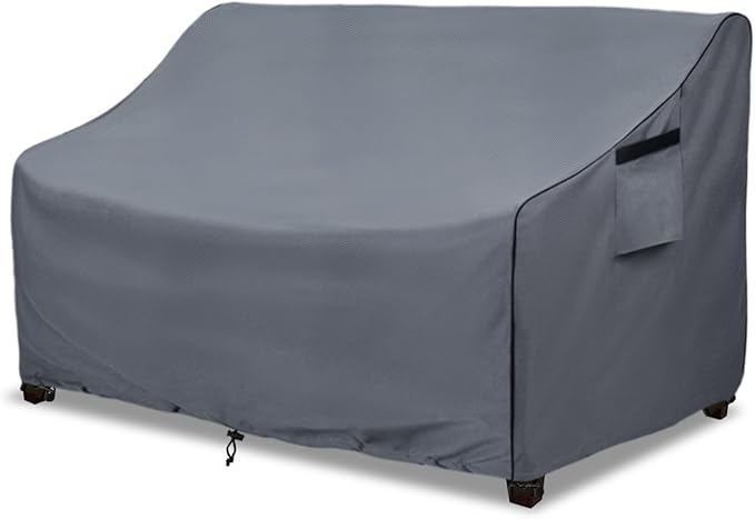 Outdoor 3-Seater Loveseat Cover,600D Heavy Duty 100% Waterproof Patio Sofa Cover,Furniture Covers for Sofa and Loveseat,85W x 38.5D x 35H Inches,Grey.