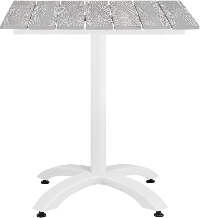 Modway EEI-1760-GRY-WHI-SET Junction Wicker Rattan Outdoor Patio 5-Piece Dining Set, Gray White