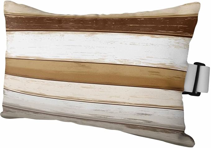 Outdoor Pillow for Chaise Lounge Chair,Brown Farm Country Wood Grain Waterproof Headrest Lumbar Pillows with Insert&Elastic Strap for Patio Pool Garden Chairs Decor,Vintage Abstract Texture