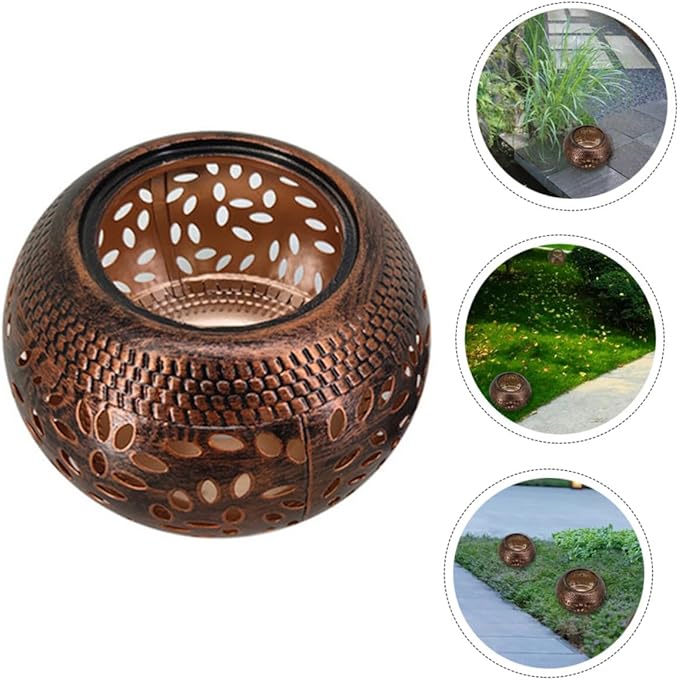 Milisten 1pc Nordic Industrial Metal Decorative Lawn Light Led Hollow Garden Lamp for Outdoor Decor Iron Art Accent for Patios Lawns and Courtyards