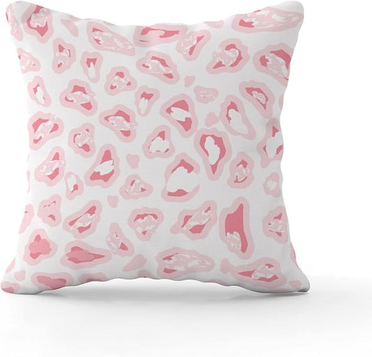 Chinoiserie Cheetah Print Throw Pillow Covers Light Pink and Pink White Throw Pillow Cover Classic Outdoor Garden Decoration for Patio Couch Bench 24x24 in