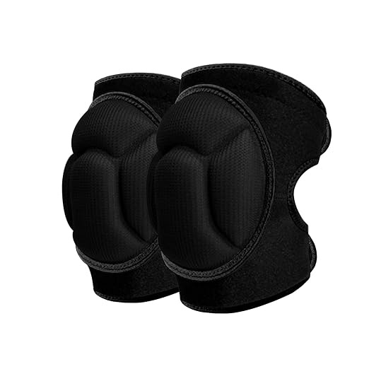 Knee Pads, Thick Sponge Anti-slip, Collision Avoidance Knee Pads, for Gardening Maintain， Running, Mountaineering, House Working (Black, X-Large)