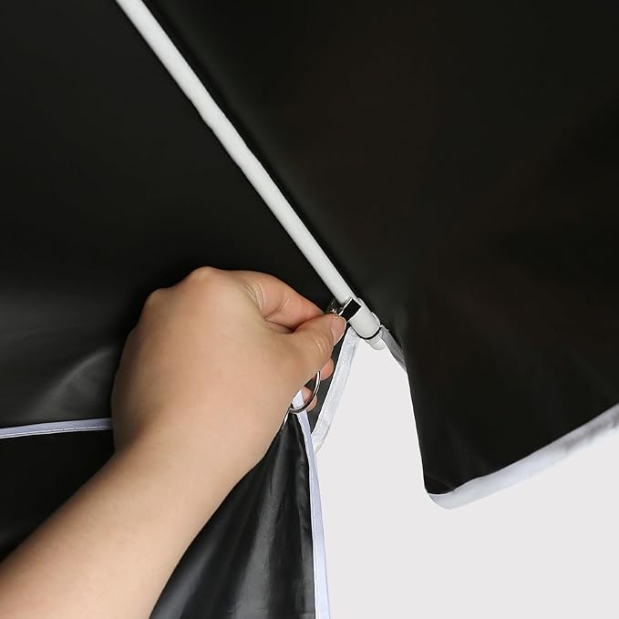 Foldable Outdoor Umbrella With Side Curtain For Privacy And Sun Protection, Patio Umbrella, For Beach Patio Garden Poolside Backyard(Apricot,Enlarged version)