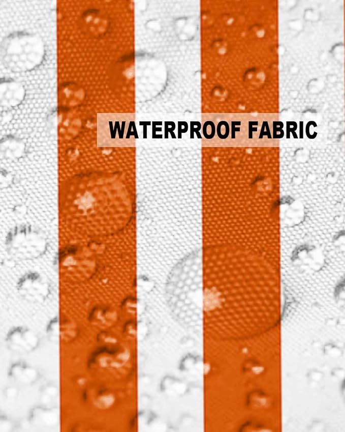 Outdoor Waterproof Throw Pillow Covers 18x18in, Orange Geometric Stripes Cushions for Garden Patio Furniture Chairs Set of 2, Abstract Fall Home Decor Couch Sofa Polyester Pillow Cases