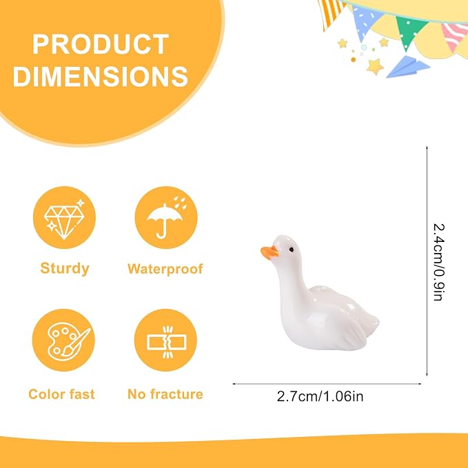 72 pcs Mini Resin Swan Many Styles Variety Tiny Animals Figures Miniature Little Small Animal Figurines Bulk for Micro Fairy Garden Landscape Accessories Hide Crafts Decor Aquarium