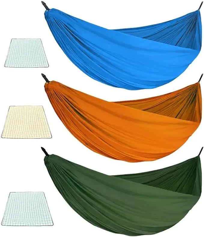 Hammocks, Beach Hammock Travel for Camp Double Single Person Hangable On Trees Bed,for Outside(Army Green)