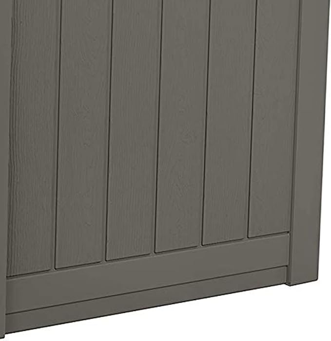 Suncast 22 gallon Indoor/Outdoor Backyard Patio Small Storage Deck Box with Attractive Bench Seat and Reinforced Lid, Stone (3 Pack)