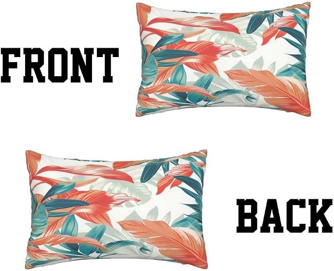 Outdoor Pillows Waterproof Set of 2 Outdoor Pillow Covers 16x24 Inch, Tropical Throw Pillows Plant Pillow Covers, Garden Decorative Pillows Outdoor Pillows for Patio Furniture Car Home Decor -hs327