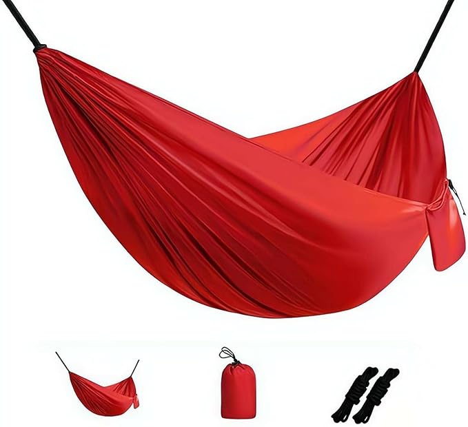 Camping Hammock Lightweight, Portable Hammocks Parachute Hammock with Two Tree Straps,Portable Hammocks with Tree Straps & Attached Carry Bag, Perfect for Outside Indoor Hiking Beach Backpack Travel