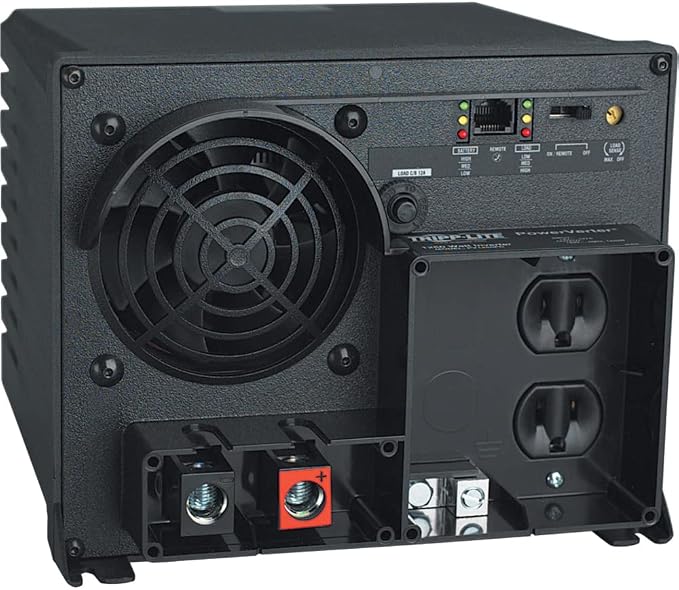 Tripp Lite Power Industrial Inverter, 2000W, 12VDC, 120V, RJ45, 5-15R 2-Outlets for RVs,Trucks, Fleet Vehicles & Emergency Vehicles, 1 Year Warranty (PV2000FC)