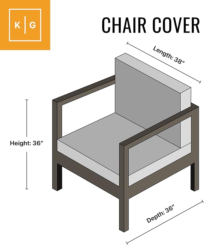 KHOMO GEAR Outdoor Chair Cover Patio Furniture Cover Waterproof Heavy Duty (Black - Wide)