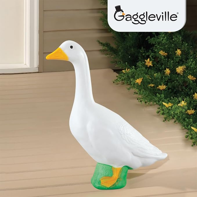 Official Gaggleville Porch Goose Baby Statue � Charming 17" Outdoor | Decorative Figurine for Garden, Patio, or Entryway Accent by Fox Valley Traders