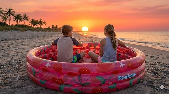 POOLCANDY Inflatable Sunning Pool Strawberries & Cherries