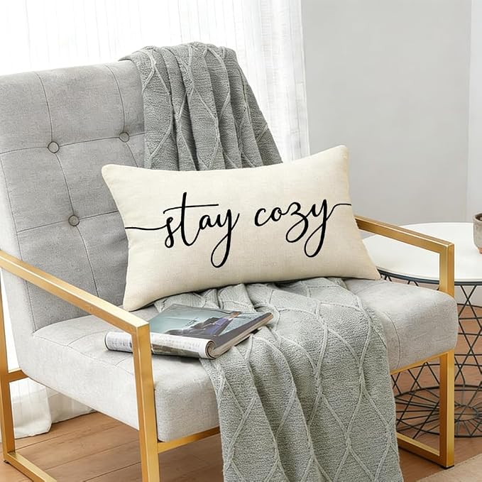 RABUSOFA White Outdoor Pillow Covers 12x20 Waterproof Stay Cozy Decoration | Outdoor Patio Decoration, Waterproof & Durable Fabric, Machine Washable, Invisible Zipper, Not Insert