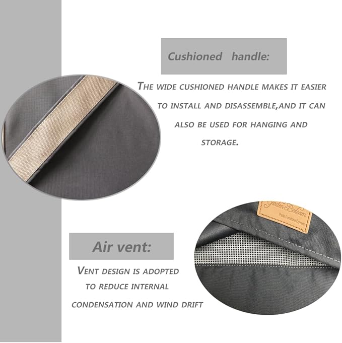 Patio Chaise Lounge Cover Waterproof, Heavy Duty Outdoor Lounge Chair Covers, Dark Grey Durable Patio Furniture Covers, 2Pack, 84"L*32"W*30"H