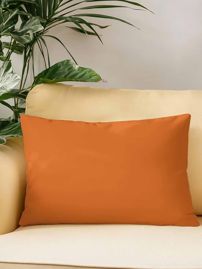 Outdoor Waterproof Throw Pillows Solid Art Minimalist Pure Orange Patio Pillows,Decorative Pillow Covers with Insert,Pillow Cushion Case for Garden Couch Sofa Plain Single Bright Color