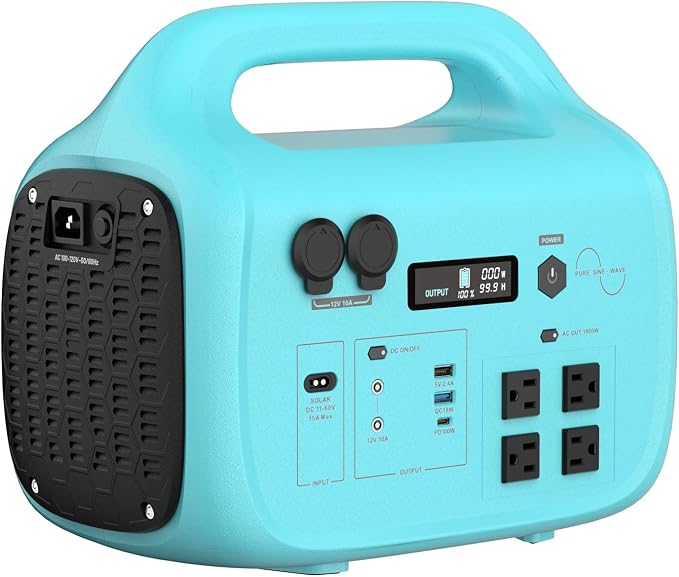 STARY LINE Phantom Series 1800W Portable Power Station (1024Wh) for Home Backup & Camping – Phantom Blue, Listed
