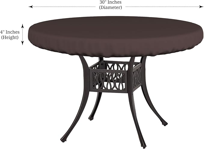 Covers & All Round Table Top Cover, 12 Oz Waterproof UV & Weather Resistant Patio Table Cover, Outdoor Table Cover for Patio Outdoor Furniture & Coffee Table (30" Dia x 4" H Inches, Coffee)