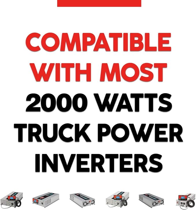 Tundra Heavy Duty Installation Kit for Truck Power Inverters M2000/ S1800/ M3024/ S3024 (24V) | Highest Safety Rating Cables with Short-Circuit & Overload Protection (10ft) (CM2010)