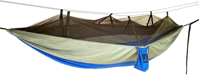 Travel Hammock with Bug Net - 9.75' - Blue