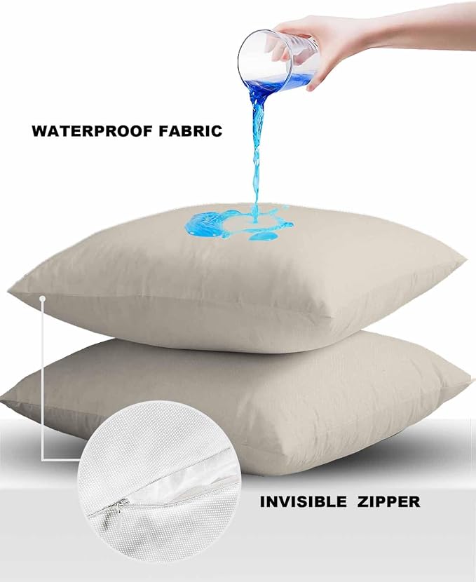 Outdoor Waterproof Throw Pillow Covers Set of 2 Swan White Pillowcases 26x26 Inches Simple Style Patio Decorative Pillows Cushion Case Patio Pillows for Couch Bed Chair Garden