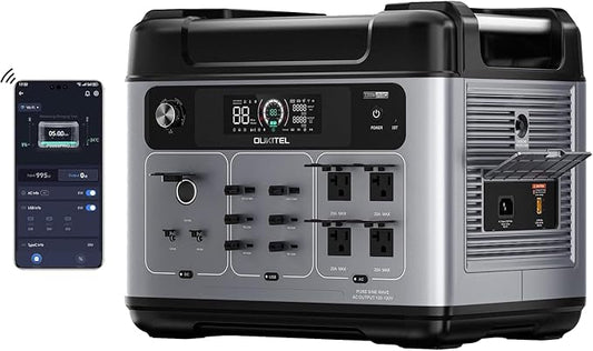 OUKITEL P2001 Pro 3200W Power Station, 2048Wh Solar Generator with 4x6400W Peak AC Outlets, 1.5H Full Charging, APP Control LiFePO4 Battery for Camping RV HomeB ackup