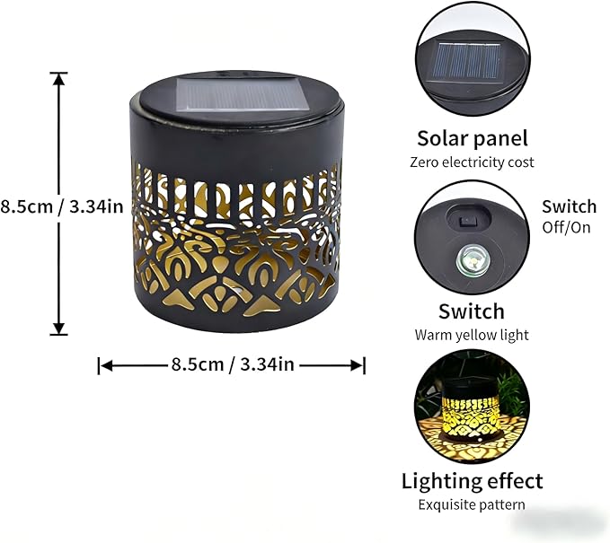 Decorative Solar Mandala Lights, Outdoor Solar Mandala Lights, Waterproof Easy Installation Metal Plastic Lightweight Garden Patio Fence Lights (1)