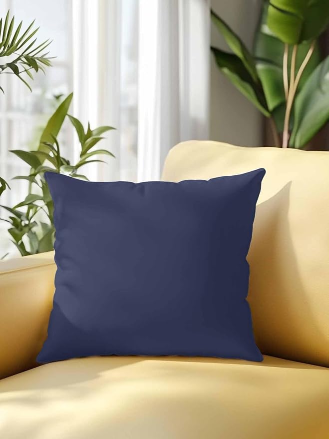 Vandarllin Waterproof Outdoor Pillow 1 Pack Solid Blue Color Decorative Throw Pillows Cover & Insert 18x18 Inch Pillowcase Dark Blue Square Pillows for Couch Sofa Bed Patio Furniture Indoor Outdoor