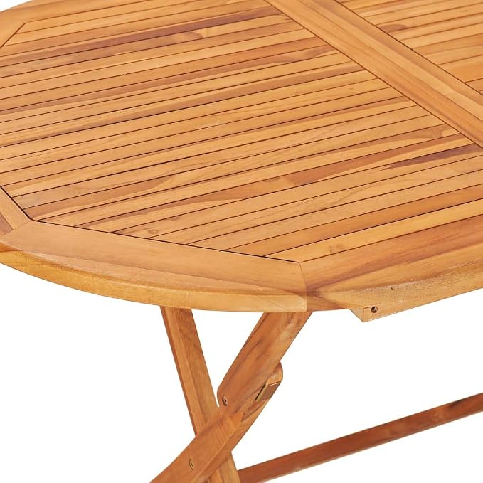 7 Piece Folding Patio Dining Set Solid Teak Wood Table and Chairs for Garden Terrace
