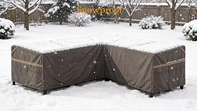 Heavy Duty Waterproof Outdoor V-Shaped Sectional Sofa Cover UV Resistant Patio Furniture Covers for 5 Seater 85" W (on Each Side) x 33" D x 31" H Dark Grey