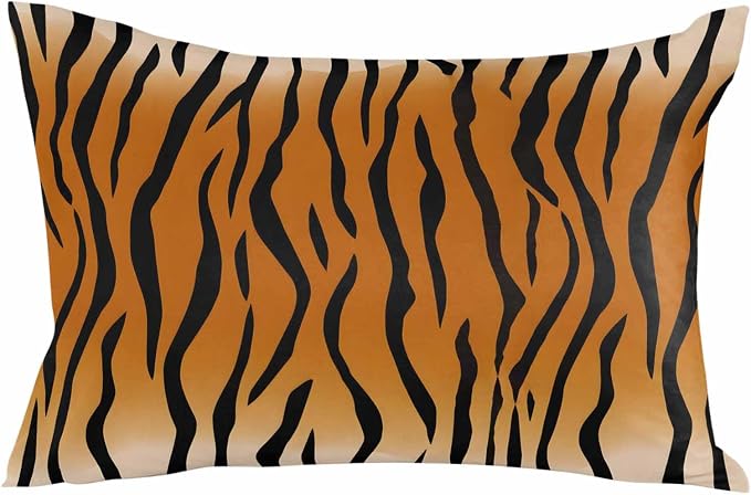 Outdoor Waterproof Throw Pillows Natural Tiger Skin Texture Patio Pillows,Decorative Pillow Covers with Insert,Pillow Cushion Case for Garden Couch Sofa Wildlife Animals Striped