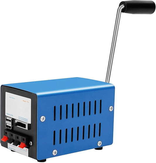 20W Portable Hand Crank Generator, High Power Manual Power Supply Emergency Backup with USB Plug Off Grid Living Supplies for Camping Home