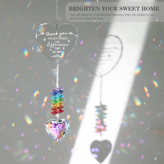 Thank You Gifts, Crystal Suncatcher Thank You Gifts for Women, Never Forget Appreciation Gifts Ornament, Women Gifts for Coworkers Teacher Boss Nurse Friend Keepsake