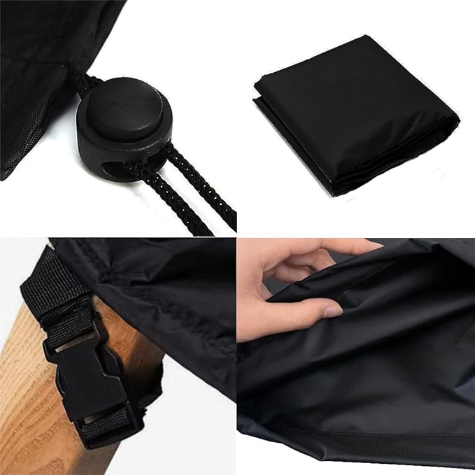 Patio Chair Covers 4 Pack, Outdoor Chair Covers Waterproof 600D Heavy Duty, All-Weather Patio Furniture Covers for Outdoor Swivel Chairs, Lawn Wicker Sofas & Rocking Chairs, Black