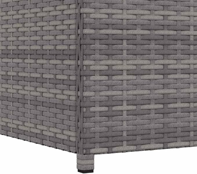 Patio Storage Box Gray 47.2"x19.7"x23.6" Weather Resistant Resin Wicker Chest with Lid for Outdoor Patio Deck, Garden, Backyard Furniture and Pool Toy Organizer Bench