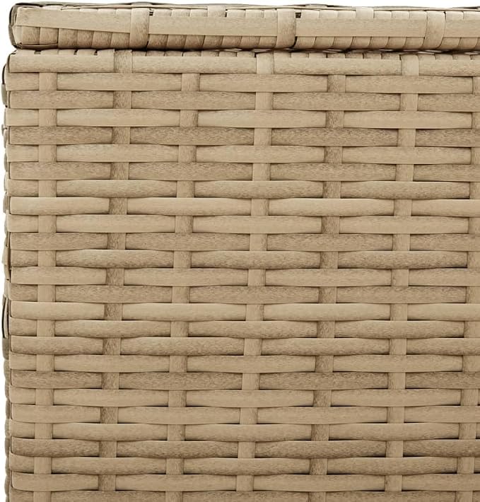 Outdoor Rattan Wicker Garden Storage Box, Patio Deck Storage Box, Patio Storage Container for Indoor, Patio Furniture Cushions, Pool Supplies,Mix Beige 50.2 Gal Poly Rattan,-232