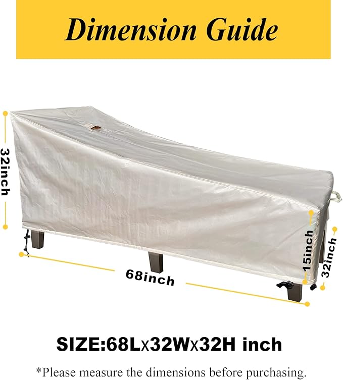 SIHAIAN Patio Lounge Chair Cover Waterproof Outdoor Chaise Lounge Covers UV Resistant Special Fixed Design 86Lx32Wx35H Beige 2Pack Patio Furniture Covers