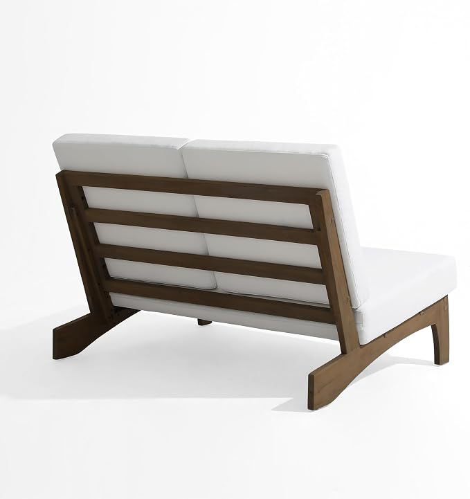 Pia Ricoo 1-Piece Patio Furniture Set, Outdoor Loveseat with 4.5-Inch Thick Cushions, All-Weather Outdoor Sofa for Backyard, Deck, Lawn - Beige (Split Back)