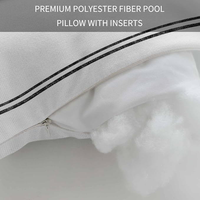 White Outdoor Lumbar Pillow 12x20 Inch, Farmhouse Solid White Color Modern Art Waterproof Throw Pillow Covers with Insert, Decorative Headrest Pillows for Office Car Travel