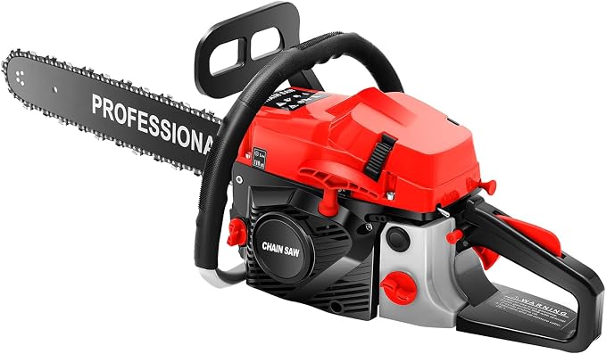20 Inch Gas Powered Chainsaw 58CC Cordless Handheld Chainsaw Portable Chain Saw for Gardens Farms Forests Orchards,10500RPM