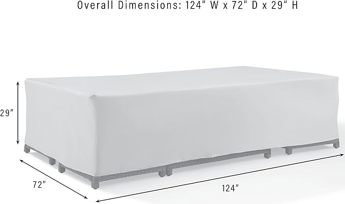 Crosley Furniture Patio Furniture Set Covers, Waterproof Outdoor Cover for Dining, Conversation, Sectional, Gray
