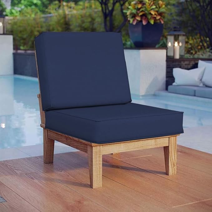 Covers & All Square Outdoor Cushion Covers for Patio Furniture Sets, Water, Tear & UV Resistant Polyester Cushion Slipcover with Zippers (Pack of 2) (36" L x 36" W x 4" Thick, Navy Blue)