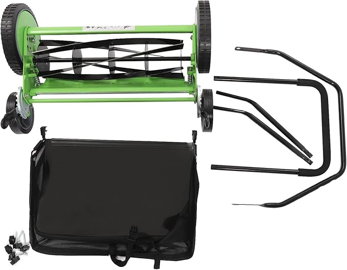 20Inch Manual Lawn Mower,Universal Manual Reel Mower,Manual Push Mower with 9-Gear Adjustable Mowing Height,Adjustable Cutting Height Push Lawn Mower with 5 Blades