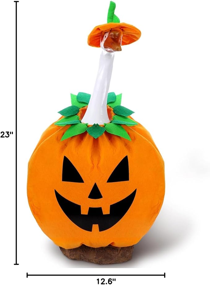 Halloween Pumpkin Goose Outfit Porch Fall Thanksgiving Summer Halloween Goose Clothes Yard Silly Lawn Duck Shirt for Autumn Party Cement Plastic Duck 23'' Porch Style