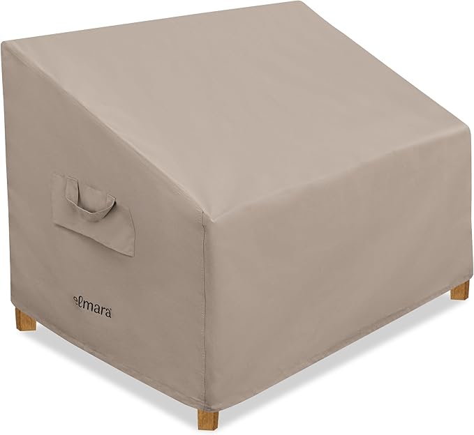 Elmara Outdoor Couch Covers – Waterproof, UV Fade-Resistant Outdoor Sofa Covers Made of Heavy Duty Olefin – Durable All Weather Design Keeps Your Couch or Loveseat Safe (Taupe)