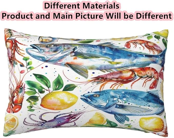 Outdoor Pillows Waterproof Set of 2 Outdoor Pillow Covers 16x24 Inch, Lemon Throw Pillows Fish Pillow Covers, Summer Garden Decorative Pillows Outdoor Pillows for Patio Furniture Car Home Decor -hs242