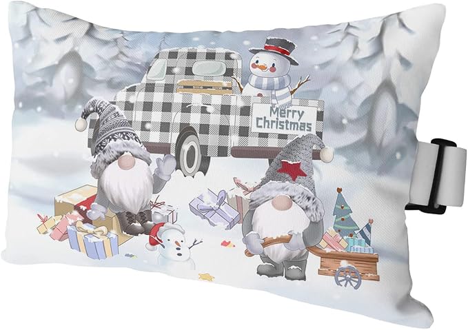 Outdoor Pillows Covers with Inserts Christmas Snowman Winter Snow Gnomes Waterproof Recliner Pillow with Adjustable Strap Throw Pillows for Patio Furniture Pool Lounge Chair, 11x16 inch, 1PCS