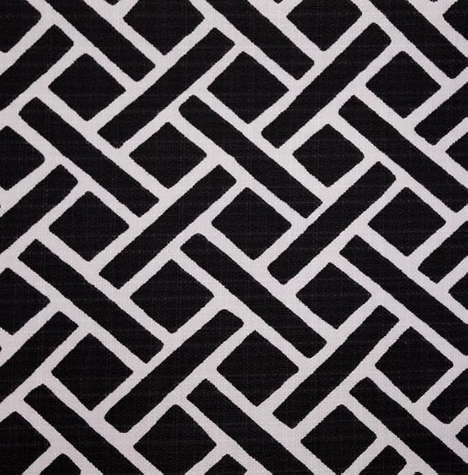 RSH DECOR 6-Pack Pillow Set | All-Weather Spun Fabric | Water & Fade-Resistant | Outdoor Throw Pillows | 20" x 12" Lumbar, 17" Square, & 20" x 6" Neck Roll | Made in USA (Matte Black Geometric)