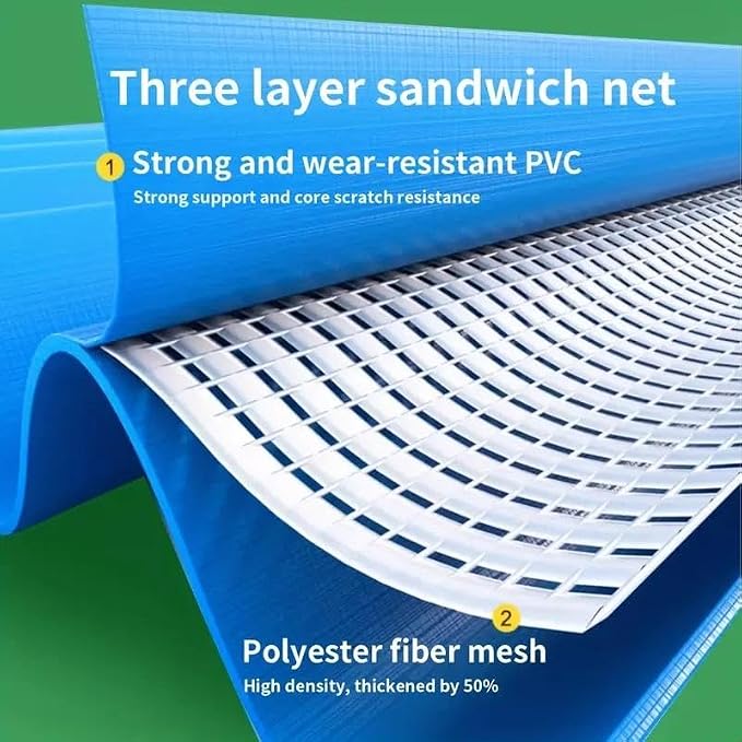 6FT Inflatable Swimming Pool, PVC Above Ground Family Pool, Blue | Durable PVC Construction, Quick Setup, Foldable Design, Ideal for Backyard Summer Fun