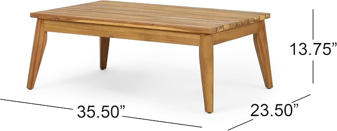 VilroCaz 4-Pieces Acacia Wood Patio Furniture Set, All-Weather Outdoor Patio Conversation Set with Coffee Table and Soft Cushions, Rope Weave Porch Chairs for Garden Backyard Porch Balcony